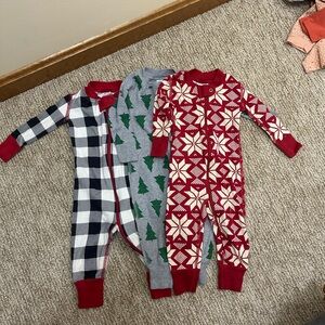 Hanna Andersson Red, Gray, and Black Kids Footies